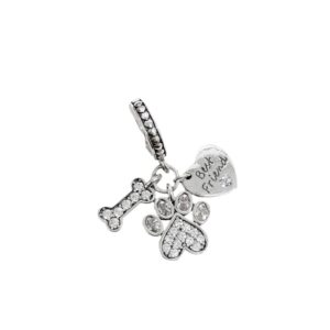 CHARM PATITA Y HUESO CON BRILLOS