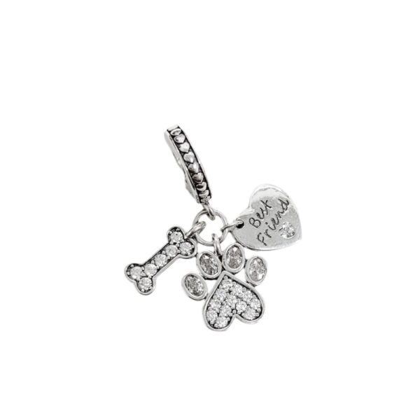 CHARM PATITA Y HUESO CON BRILLOS