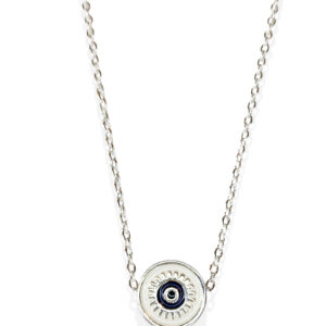 COLLAR FINO CON CIRCULO ESMALTADO OJITO