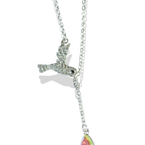COLLAR COLIBRI CON PIEDRA COLGANTE DEL PICO
