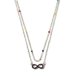 COLLAR DOBLE INFINITO CON PIEDRITAS DE COLORES