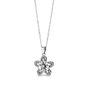 COLLAR DIJE FLOR  CON PIEDRAS