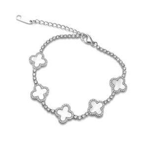 PULSERA TREBOL NEGRO O BLANCO