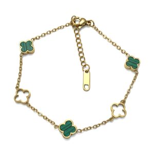 PULSERA TREBOL CHICO DORADO