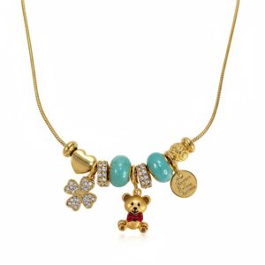 COLLAR TIPO PANDORA CON DIJES DORADO