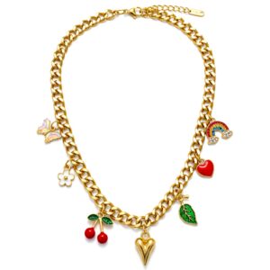 COLLAR GUINDA Y CORAZON DORADO