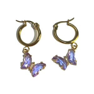 ARGOLLITA CON DIJE MARIPOSA  CON PIEDRA DORADOS