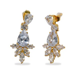 AROS COLGANTES CON PIEDRA DORADOS