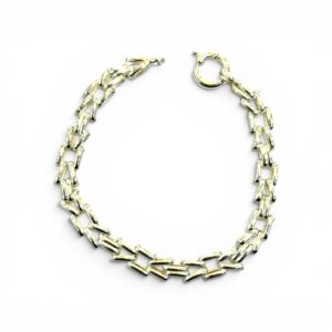 PULSERA PLATA  CIERRE MARINERO 19 CM