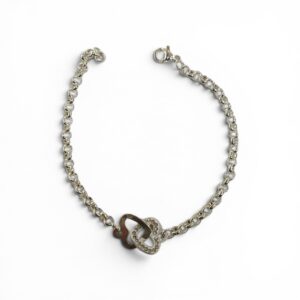 PULSERA ROLO MED C CORAZONES ENTRELAZADAS