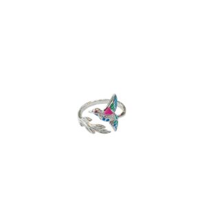 ANILLO COLIBRI CON HOJITAS
