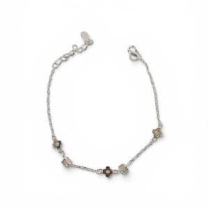 PULSERA FLOR Y CUBIC REDONDO
