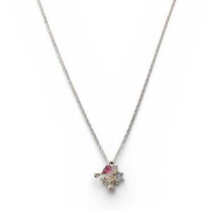 CONJUNTO COLIBRI ROSA CON PIEDRITA Y CUBIC
