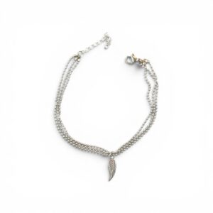 PULSERA CADENITA BOLITAS FINITAS CON DIJE ALA