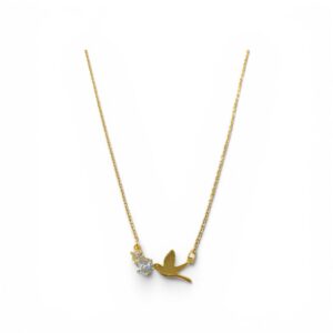 COLLAR COLIBRI CON PIEDRA EN EL PICO