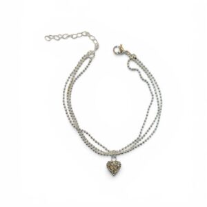 PULSERA TPL CAD BOLITAS C  DIJE AC BCO