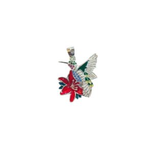 COLIBRI CON FLOR ROJA