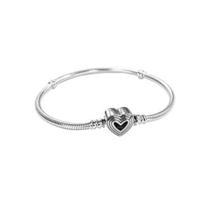 PULSERA ESTILO PAN CIERRE CORAZÓN CON CENTRO