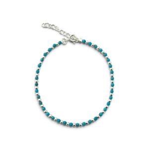PULSERA PIEDRAS Y BOLITAS TURQUESA