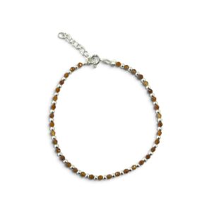 PULSERA PIEDRAS Y BOLITAS CHOCOLATE