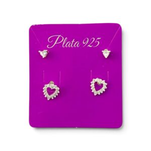 MATCH DE AROS PASANTES CORAZÓN.