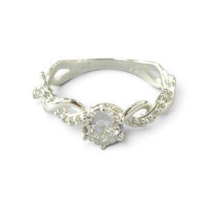 ANILLO ENTRELAZADO CON PIEDRA CENTRAL