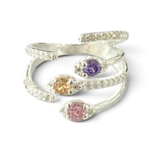 ANILLO REGULABLE PIEDRAS DE COLORES