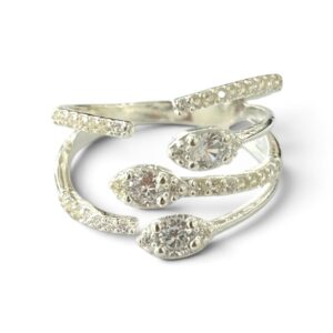 ANILLO REGULABLE PIEDRAS BLANCAS